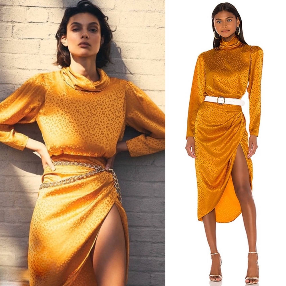 Ronny Kobo Kaira Dress in Marigold Size Large